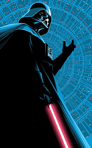 Darth Vader, Star Wars, Darth Vader, minimalism, lightsaber HD wallpaper