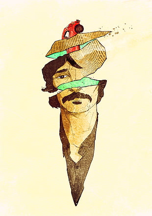 man with mustache cartoon wallpaper, behzat ç HD wallpaper