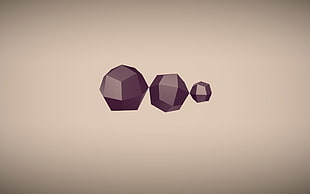 three purple cubes, abstract, minimalism, digital art, simple background
