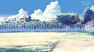 white cloud, Makoto Shinkai , anime, 5 Centimeters Per Second HD wallpaper