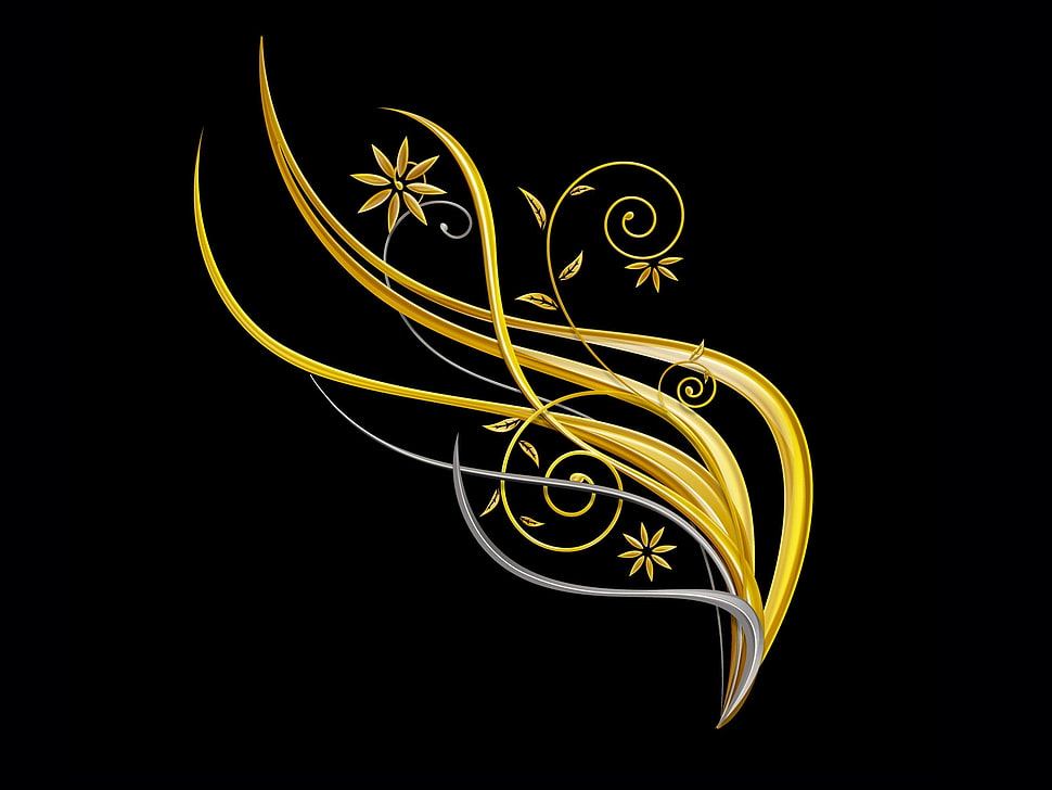 yellow floral digital wallpaper HD wallpaper