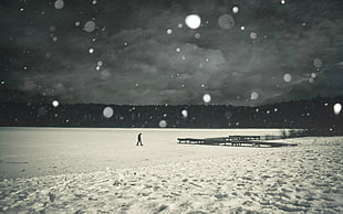 men's black top, snow, sad, men, landscape