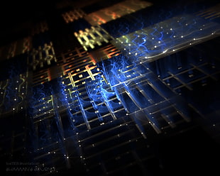 blue and red computer part digital wallpaper