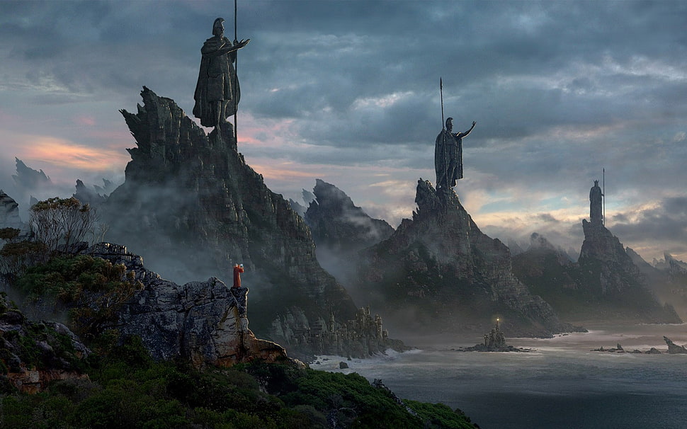 movie still, landscape, fantasy art, drawing HD wallpaper