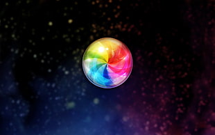 round multicolored logo, artwork, minimalism, digital art, OS X HD wallpaper