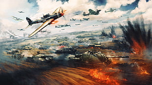 fighting plane video game HD wallpaper
