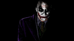 men's purple collared top, The Dark Knight, Joker, movies