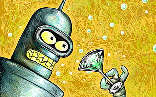 Bender from Futurama illustration HD wallpaper