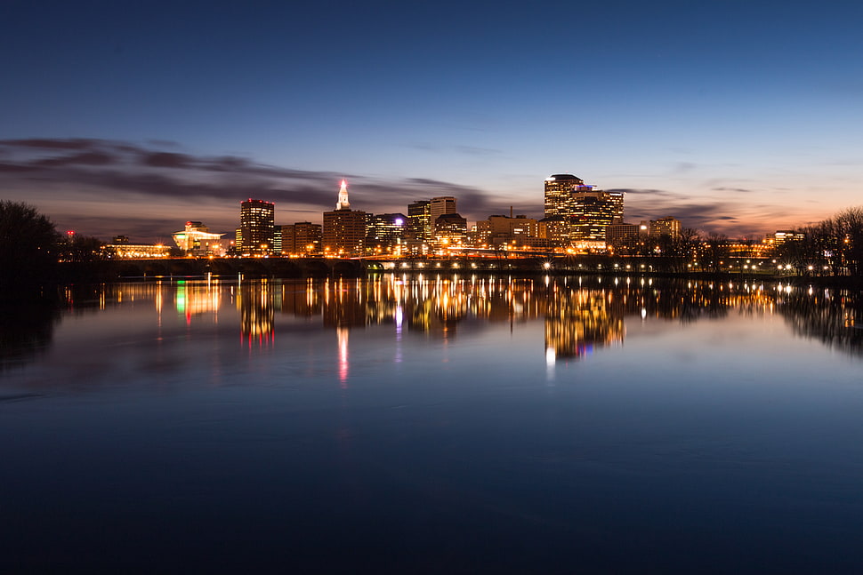 city skyline scenery, hartford HD wallpaper