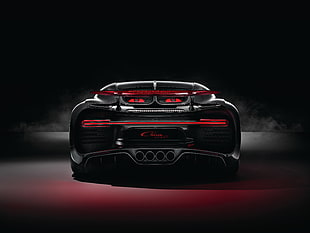 black sports car, Bugatti Chiron Sport, Geneva Motor Show, 2018