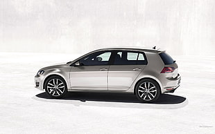 gray 5-door hatchback, Volkswagen, golf 7, golf VII, car HD wallpaper