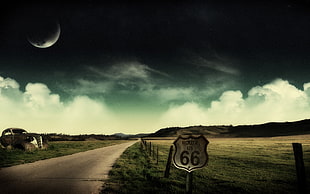 route 66 road signage, road HD wallpaper