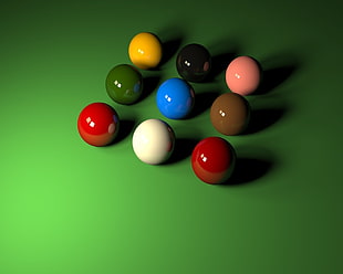 nine billiard balls