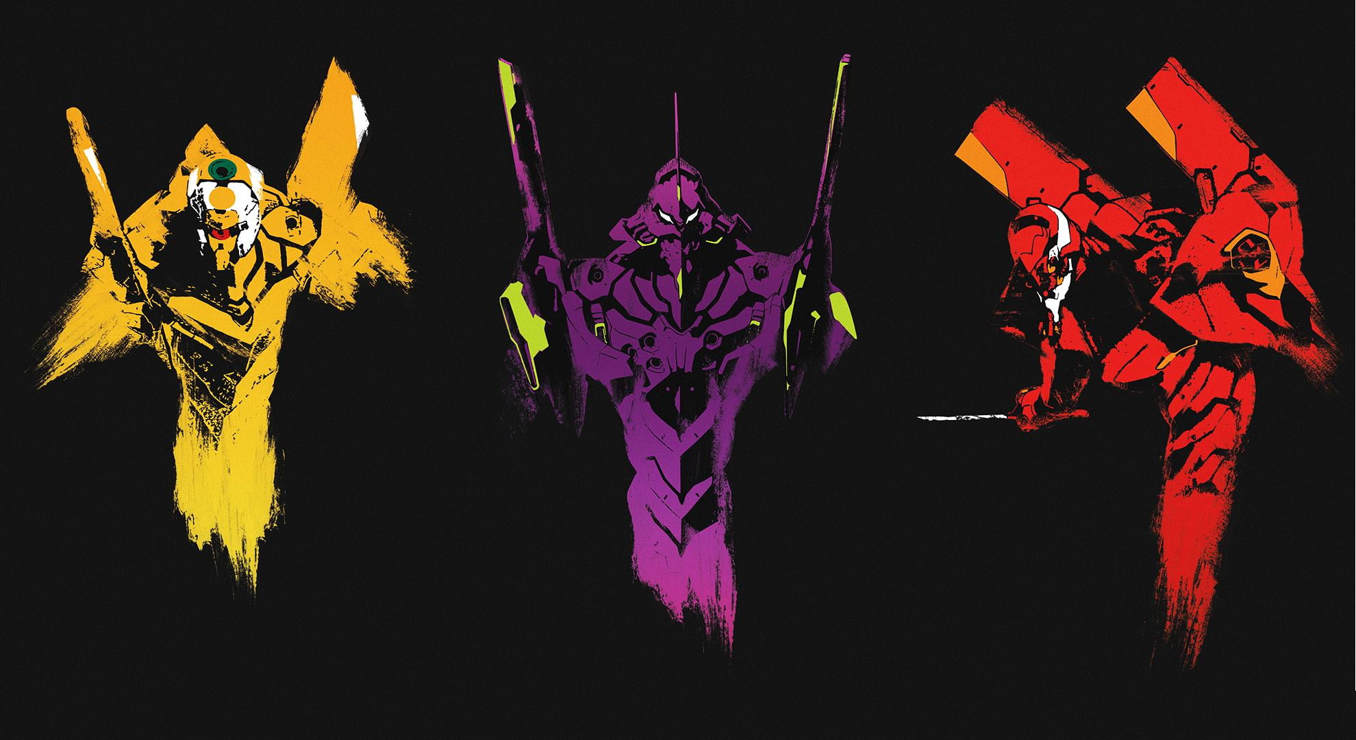 neon genesis evangeleon digital wallpaper, Neon Genesis Evangelion, EVA Unit 00, EVA Unit 01, EVA Unit 02