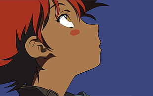 red-haired male anime character wallpaper, Cowboy Bebop, Edward Wong Hau Pepelu Tivrusky IV, looking up