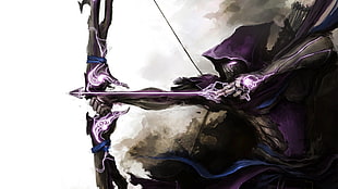 male character holding bow and arrow digital wallpaper, bow, Arrow, Hawkeye, fantasy art