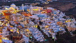 white city, city, cityscape, Santorini, Greece HD wallpaper