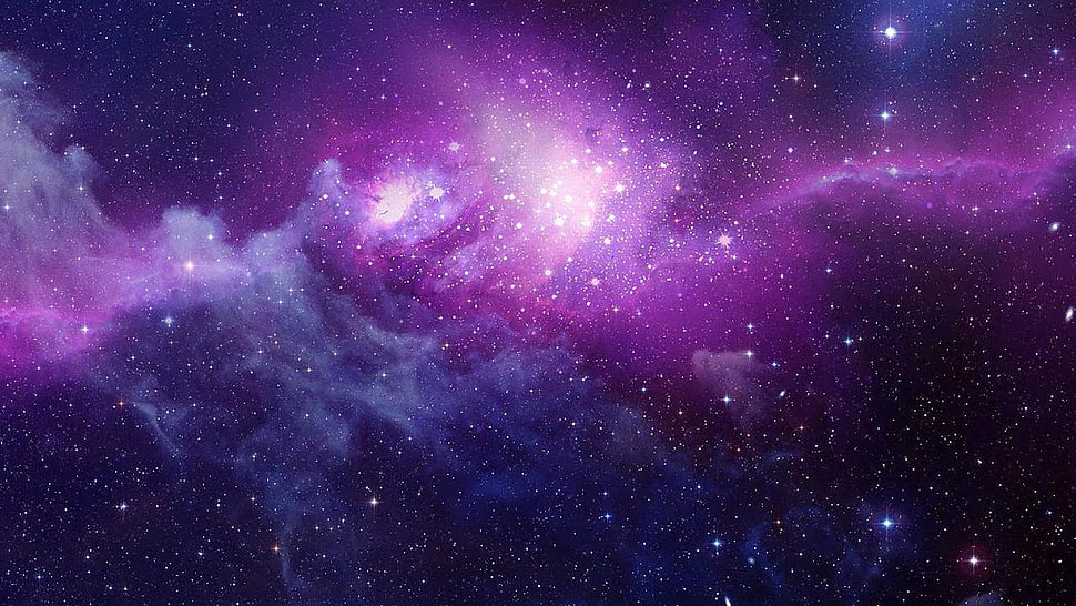 purple galaxy illustration HD wallpaper