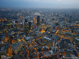 bird's-eye view of cityscape, National Geographic, London, England, UK HD wallpaper