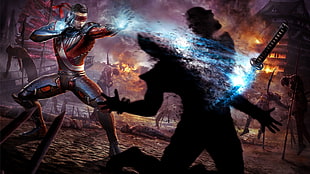 Mortal Kombat artwork, Mortal Kombat, video games, sword, artwork HD wallpaper