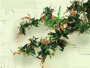 green and orange illustration ], digital art, abstract, render, artwork
