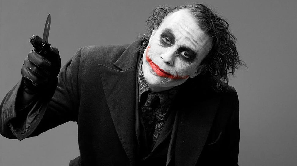 Joker digital wallpaper, Joker, Heath Ledger, The Dark Knight, selective coloring HD wallpaper