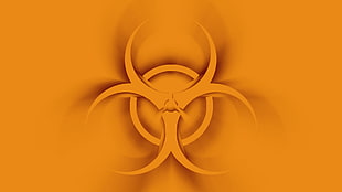 yellow Biohazzard logo HD wallpaper