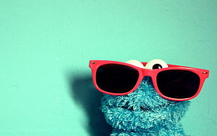 red framed sunglasses, Cookie Monster HD wallpaper