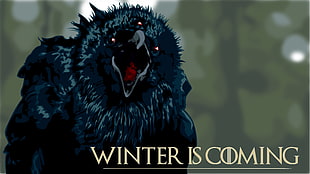 raven with text overlay, Game of Thrones, Winter Is Coming, crow, Three eyed crows