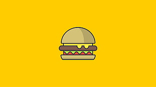 hamburger illustration, food, hamburgers, minimalism