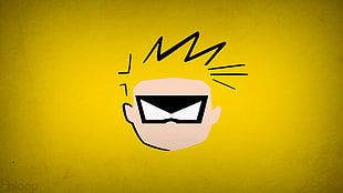 yellow-haired boy anime character illustration, Calvin, Calvin and Hobbes, yellow, hero