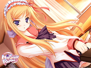 yellow haired female anime character HD wallpaper
