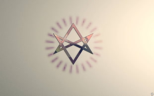 purple 6-pointed star sticker, Unicursal Hexagram, circle, minimalism, white HD wallpaper