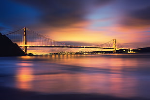 photo of golden bridge HD wallpaper
