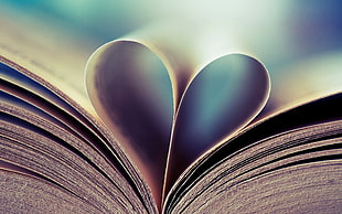 heart-shaped book page HD wallpaper