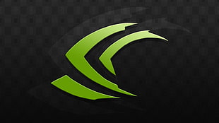 green and black logo, Nvidia, technology