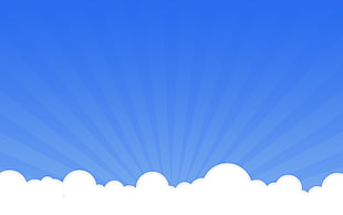 blue and white cloudy sky wallpaper, minimalism, clouds, sky, digital art
