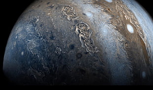 gray and black floral area rug, Jupiter, space, planet, Solar System