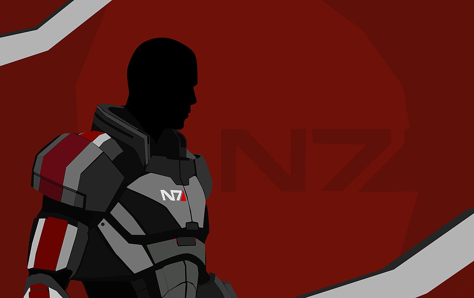 N7 illustration, Mass Effect, video games, N7 HD wallpaper
