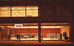 black and red wooden display cabinet, IBM, technology, company, computer HD wallpaper