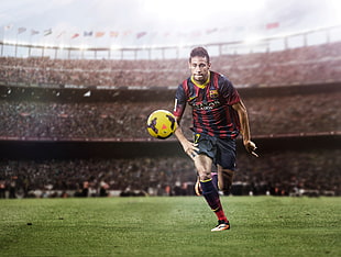 man playing soccer HD wallpaper