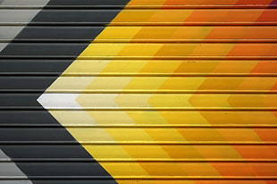 yellow and black metal panel