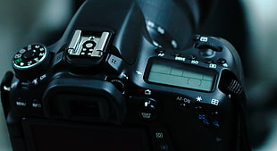 black DSLR camera, camera, lens, Canon