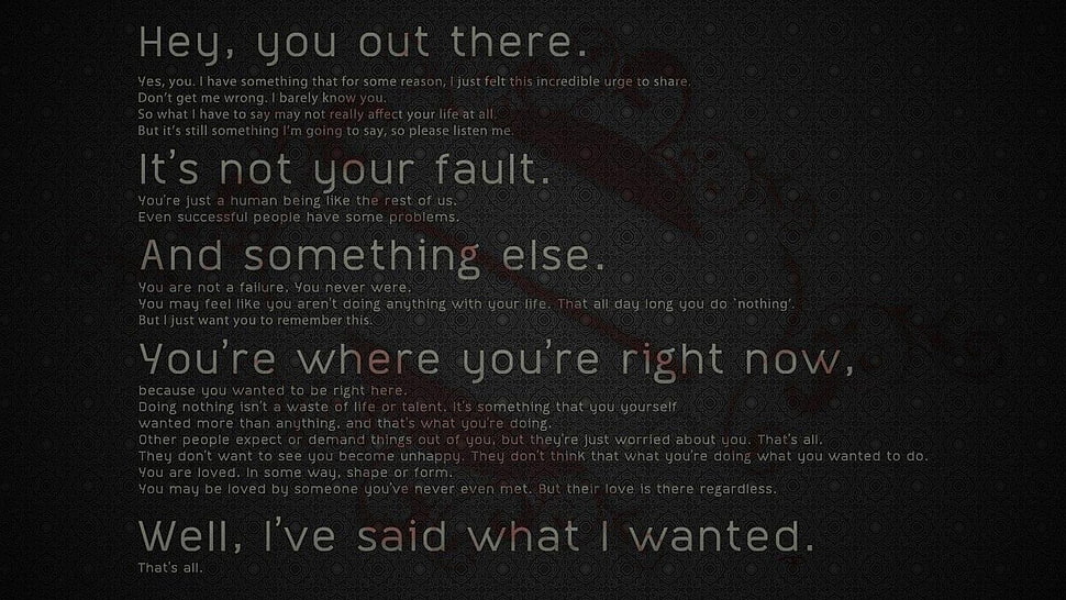 hey, you out there. text, quote HD wallpaper