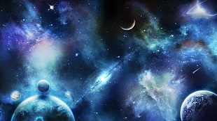 galaxy wallpaper, space, stars, planet HD wallpaper