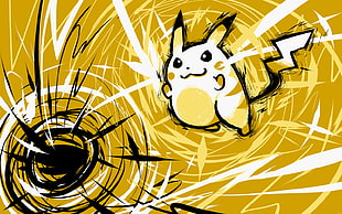 Pikachu illustration, ishmam, Pokémon, Pikachu HD wallpaper