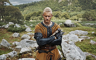 men's brown and black medieval costume, men, TV, Vikings (TV series), Björn Ironside HD wallpaper