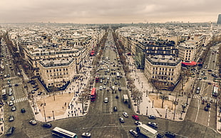 brown and blue area rug, cityscape, building, street, Paris HD wallpaper
