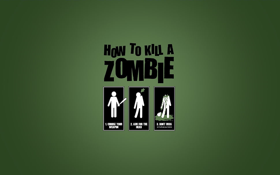how to kill a zombie poster HD wallpaper