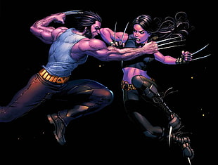 Wolverine illustration, X-Men, X-23, Wolverine, comics